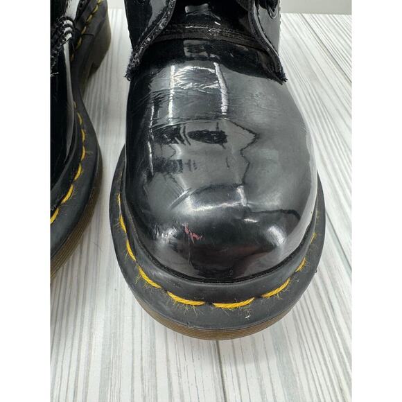 Dr. Martens 1460 W‎ Patent Leather Boots L Black Patent Lamper Women's Size 6 - Picture 3 of 10